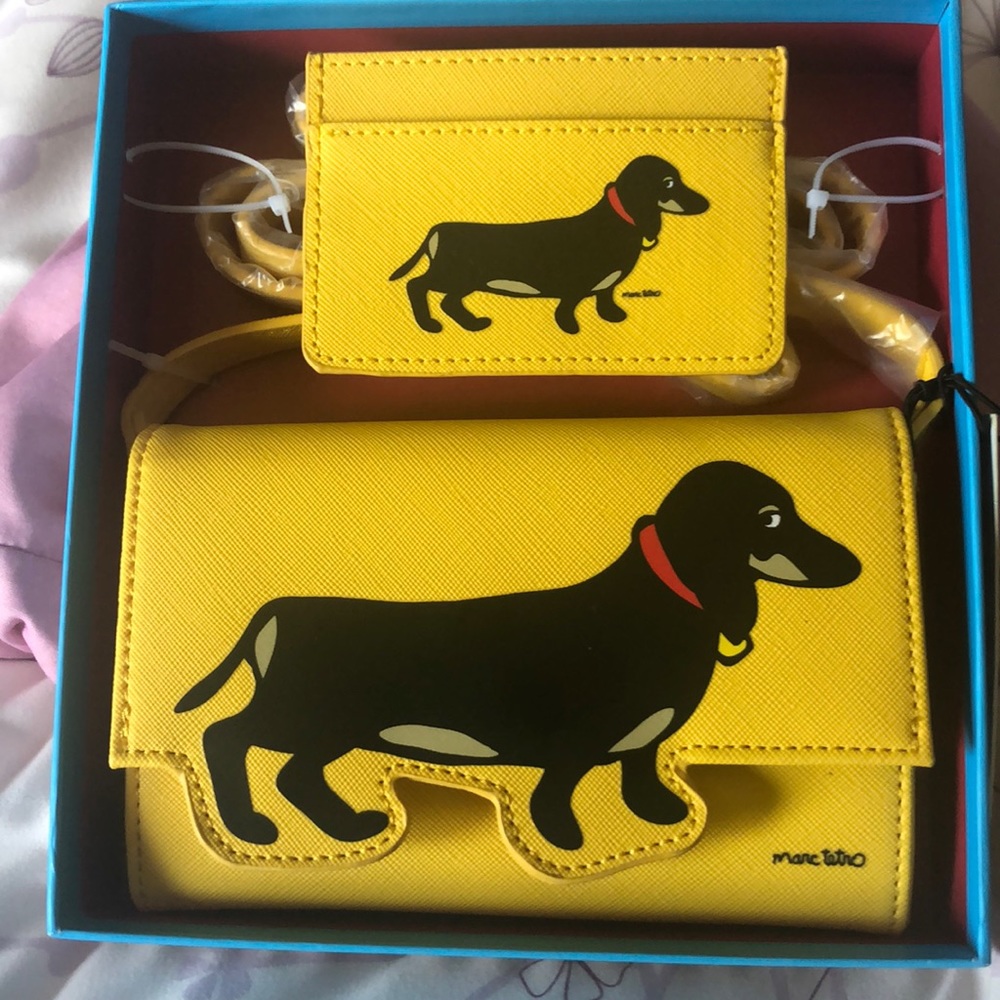 NWT Marc Tetro Dachshund Crossbody and ID holder